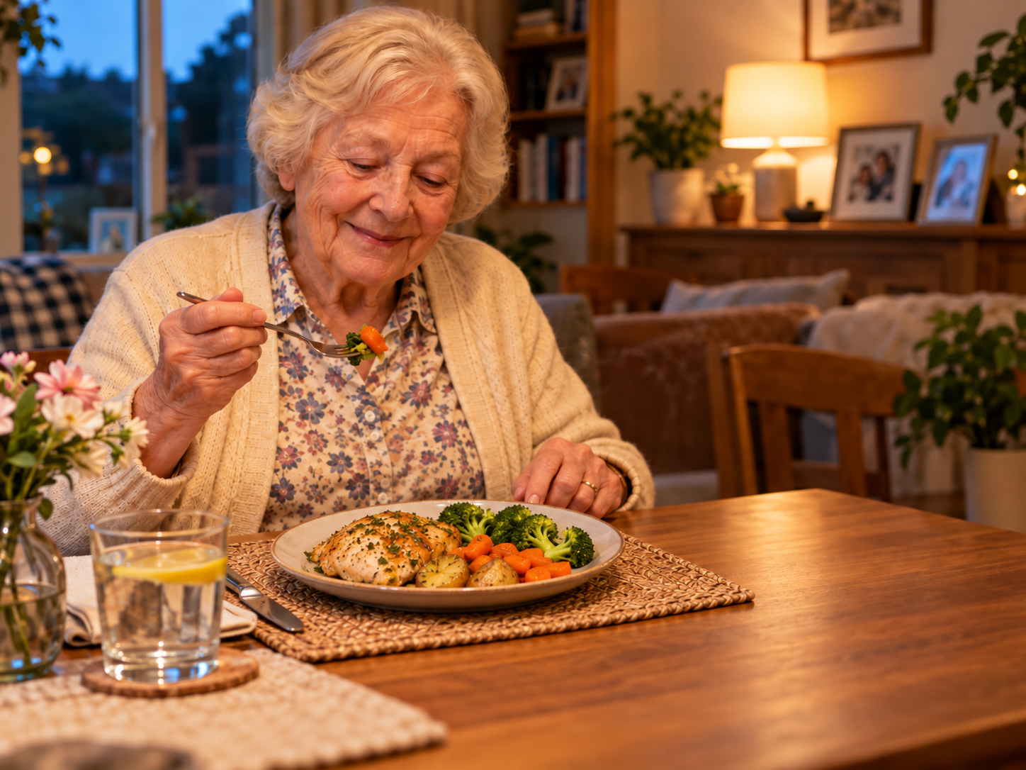 Senior enjoying healthy dinner | London Community Meals on Wheels